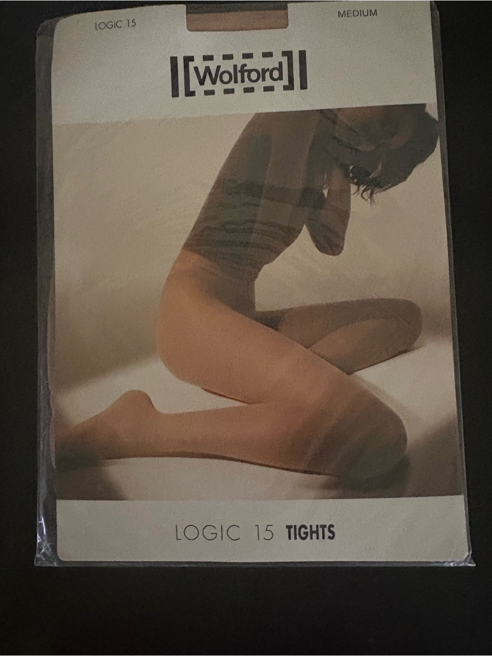 NIB NEW WOLFORD LOGIC 15 TIGHTS-Medium inCosmetic(nude) color